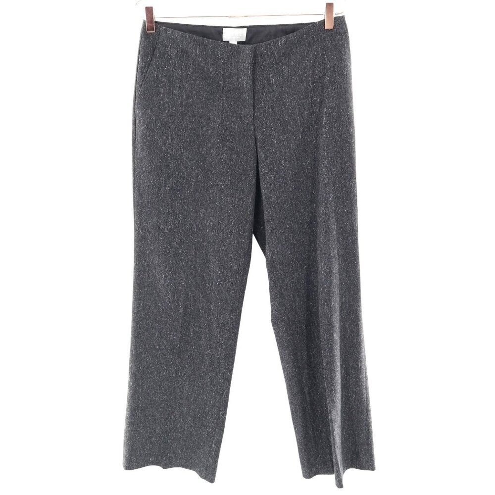 Pure Collection Wool Silk Trousers Women 6 Gray Old Money Career Polished Office